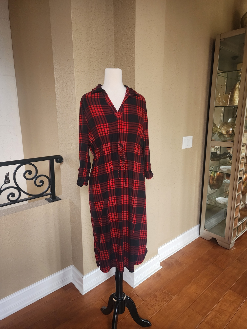 Derek Heart Red and Black Plaid Maternity Button-Up